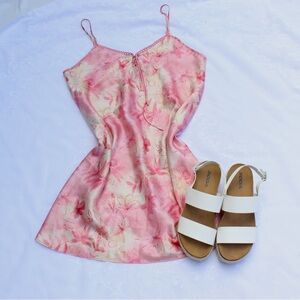 Sophia by Delicates Vintage Pink Tropical Floral Print Slip Dress